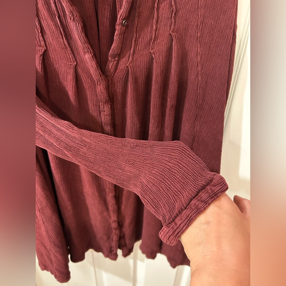 Free People Crinkle Spin Me Tunic Shirt Dress - Picture 6 of 11